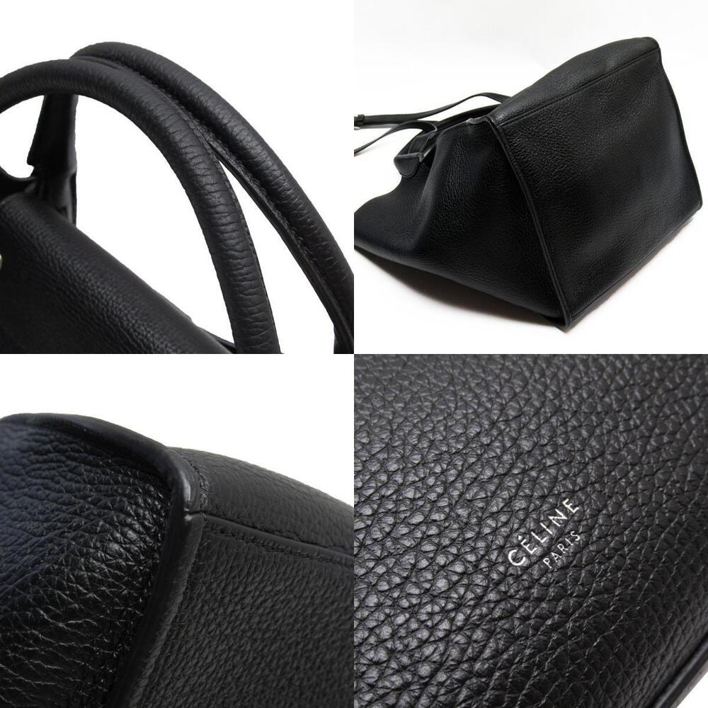 Celine handbag shoulder bag big leather black silver - Picture 3 of 4